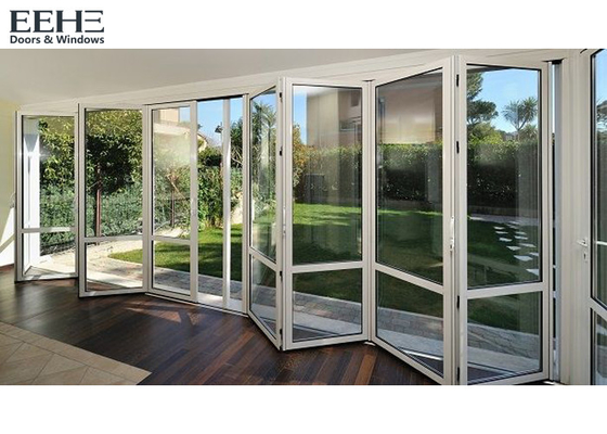 External White Aluminium Bifold Doors / Double Glazed Aluminium Folding Patio Doors