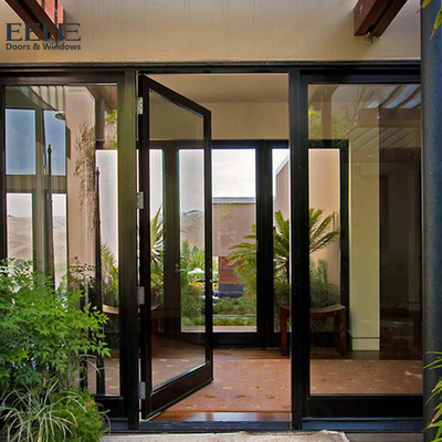 Double Access Aluminum Entrance Door / Thermal Break Aluminium Swing Door