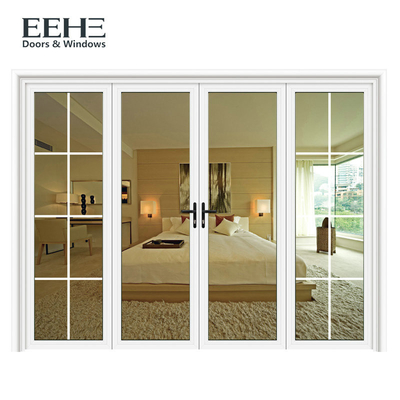 Double Layer Aluminium Entrance Door For Commercial Buildings Hollow Glass